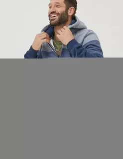 FatFace Brooke Cut And Sew Zip Through Blue Clearance