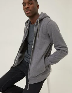 FatFace Brooke Zip Through Hoodie Grey Marl Discount