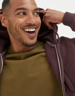 FatFace Brooke Zip Through Hoodie Plum