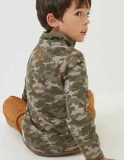 FatFace Bude Camo Sweatshirt Khaki Green Sale