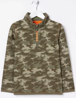 FatFace Bude Camo Sweatshirt Khaki Green Sale