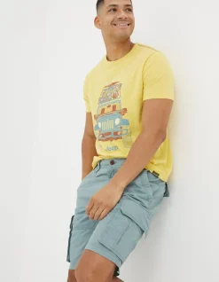 FatFace Bude Lightweight Cargo Shorts Duck Egg Blue Sale