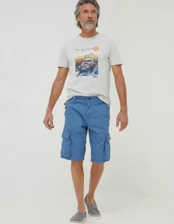 FatFace Bude Lightweight Cargo Shorts Washed Blue Outlet