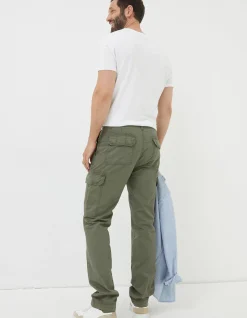 FatFace Bude Straight Cargo Trousers Khaki Green Online