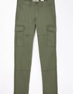 FatFace Bude Straight Cargo Trousers Khaki Green Online