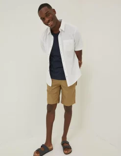 FatFace Bugle Linen Cotton Shirt White Sale