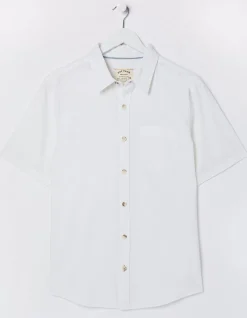FatFace Bugle Linen Cotton Shirt White Sale