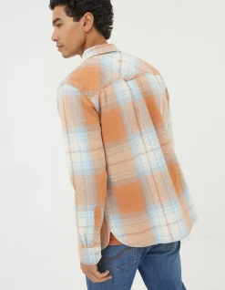 FatFace Burland Ombre Check Shirt Dusky Orange Best