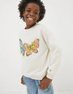 FatFace Butterfly Sweatshirt Natural White Online