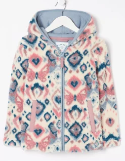 FatFace Butterfly Zip Through Fleece Natural Sale