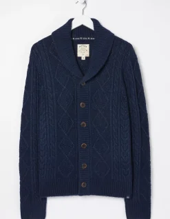 FatFace Calder Cable Cardigan Blue Best