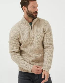 FatFace Calder Half Neck Jumper Oatmeal Discount