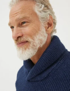 FatFace Calder Shawl Neck Jumper Navy Clearance