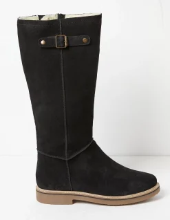 FatFace Calista Knee High Boots Black Clearance
