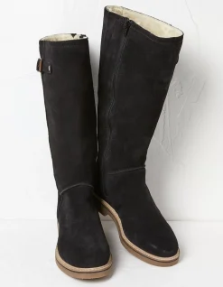 FatFace Calista Knee High Boots Black Clearance