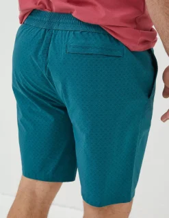 FatFace Camber Geo Print Swim Shorts Teal Green Clearance