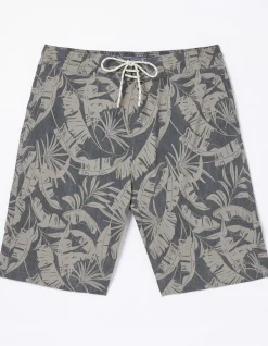 FatFace Camber Leaf Print Swim Shorts Dark Grey New