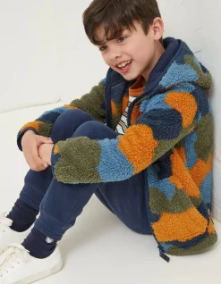 FatFace Camo Fleece Zip Up Hoodie Multi