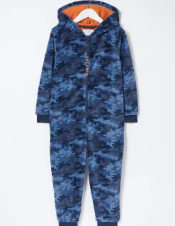 FatFace Camo Onesie Navy Discount