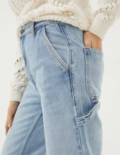 FatFace Caris Carpenter Jeans Light Denim Blue Outlet