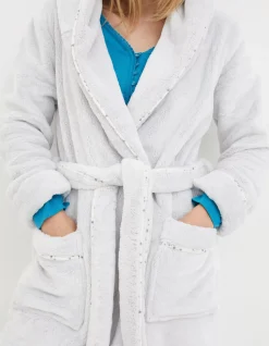 FatFace Carla Dressing Gown Grey Marl Sale