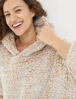 FatFace Carrie Fluffy Snuggle Hoodie Oatmeal Best