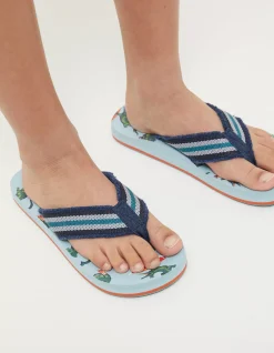 FatFace Carter Crocodile Flip Flops Light Sage Hot