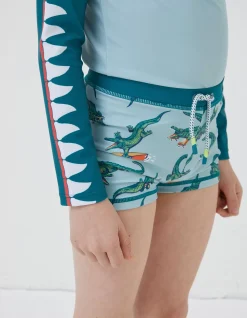 FatFace Carter Crocodile Trunks Light Sage Clearance