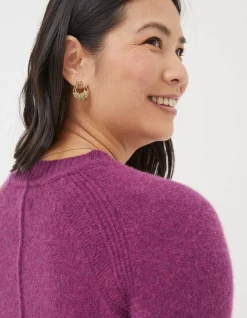 FatFace Cassie Cashmere Crew Jumper Plum Online