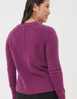 FatFace Cassie Cashmere Crew Jumper Plum Online