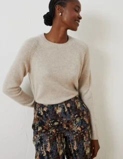 FatFace Cassie Cashmere Crew Jumper Oatmeal Outlet