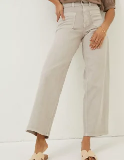 FatFace Cassie Wide Leg Jeans Natural Outlet