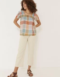 FatFace Catherine Check Blouse Multi Clearance