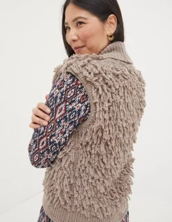 FatFace Cecile Waistcoat Light Stone Sale
