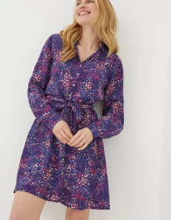 FatFace Charlie Spot Shirt Dress Navy Sale