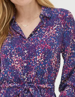 FatFace Charlie Spot Shirt Dress Navy Sale