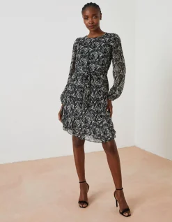 FatFace Charlotte Abstract Print Dress Black Best
