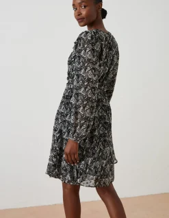 FatFace Charlotte Abstract Print Dress Black Best