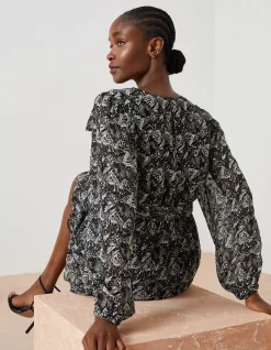 FatFace Charlotte Abstract Print Dress Black Best