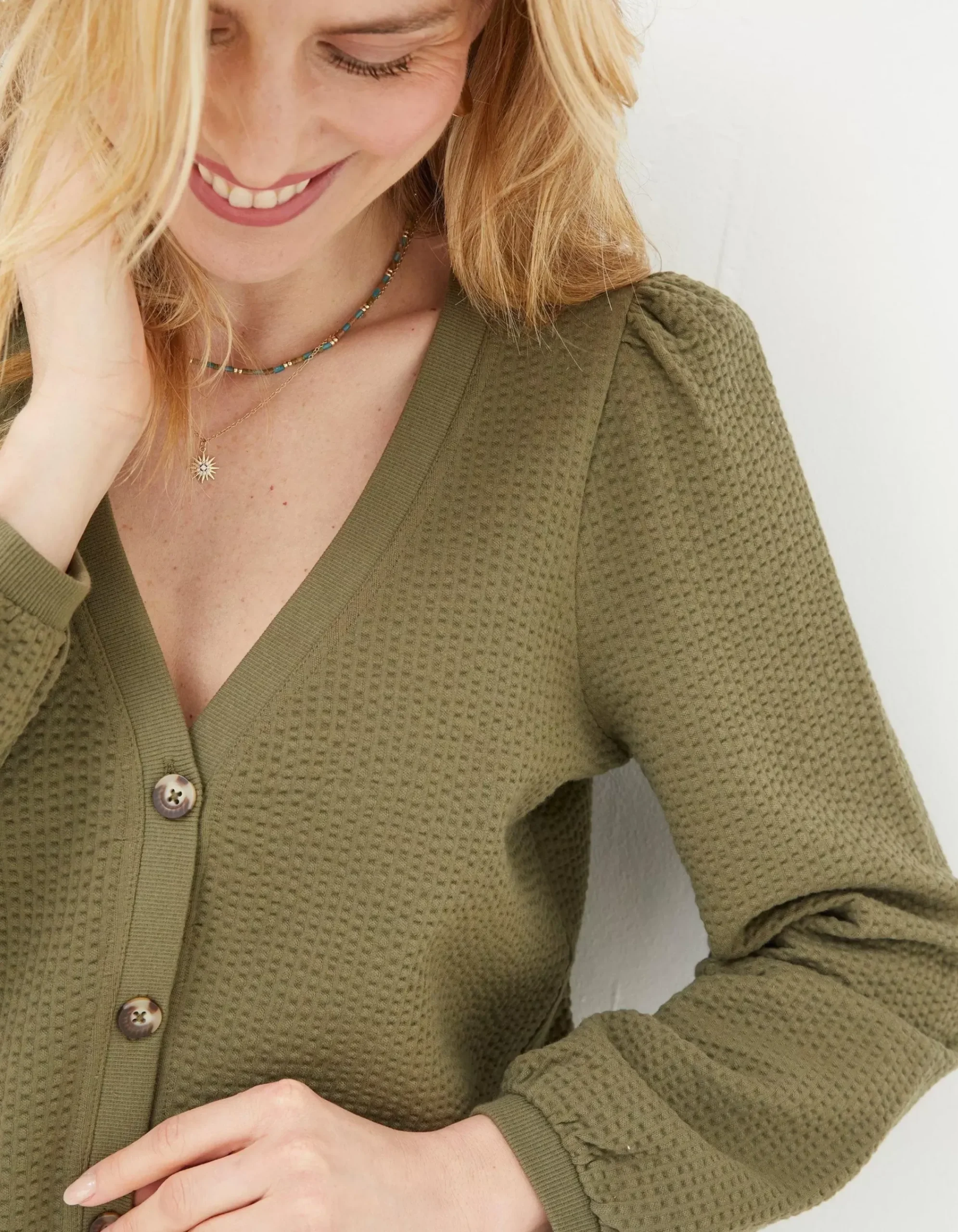 FatFace Charlotte Cardigan Khaki Best