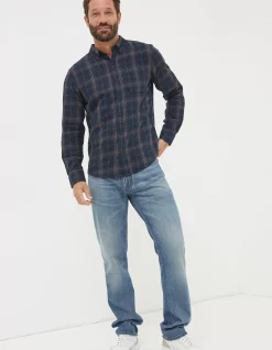 FatFace Charlton Check Shirt Navy Clearance