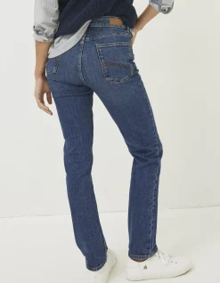 FatFace Chesham Girlfriend Comfort Stretch Jeans Vintage Blue Clearance