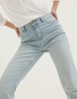 FatFace Chesham Girlfriend Comfort Stretch Jeans Light Blue Discount