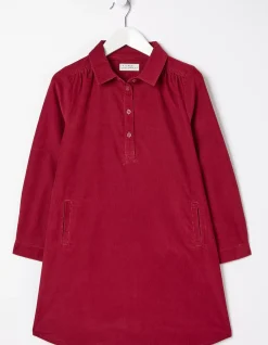 FatFace Chester Cord Dress Berry Pink Clearance