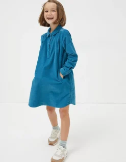 FatFace Chester Cord Dress Teal Green Best