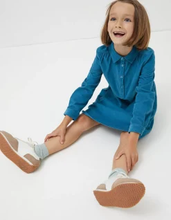 FatFace Chester Cord Dress Teal Green Best