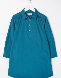 FatFace Chester Cord Dress Teal Green Best