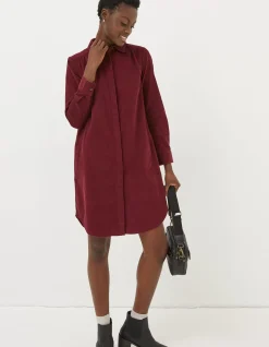 FatFace Chester Cord Dress Dark Red Best
