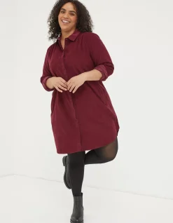 FatFace Chester Cord Dress Dark Red Best