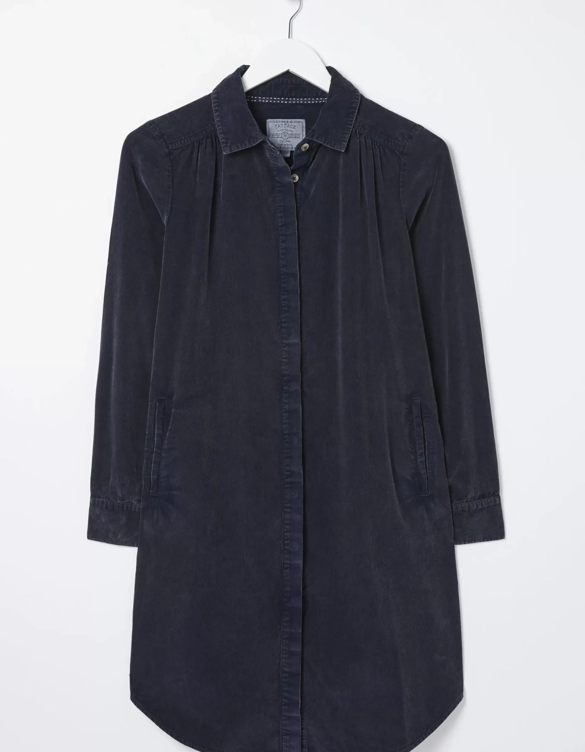 FatFace Chester Cord Shirt Dress Dark Navy Hot